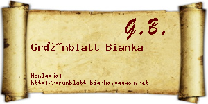 Grünblatt Bianka névjegykártya